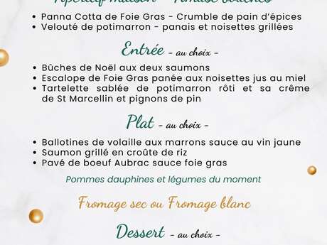 Repas de fêtes au Templier (Noël)