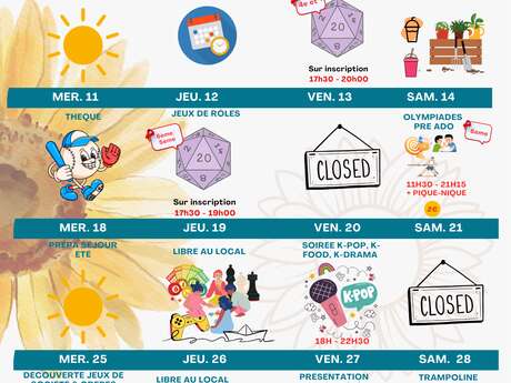 Animationen von Ré Jeunesse in Ars-en-Ré - Juni