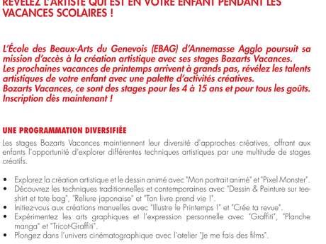 Stages Bozarts Vacances : Printemps 2026