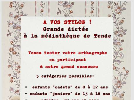 Grande dictée annuelle de la médiathèque de Tende