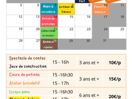 Animations l'Imaginarium en avril