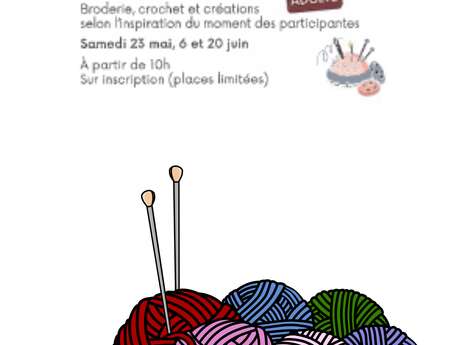 Ateliers broderie, crochet et créations de la Médiathèque
