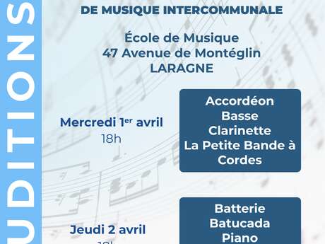 Auditions des élèves de l'école de musique