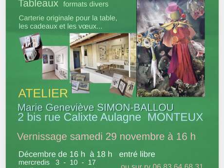 Expo / vente à l'atelier de Marie-Geneviève Simon-Ballou