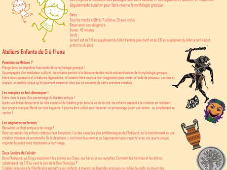 Workshop for children ages 5 to 11 at Villa Kérylos