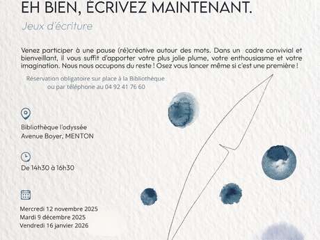 Jeux d'écriture - atelier à la bibliothèque