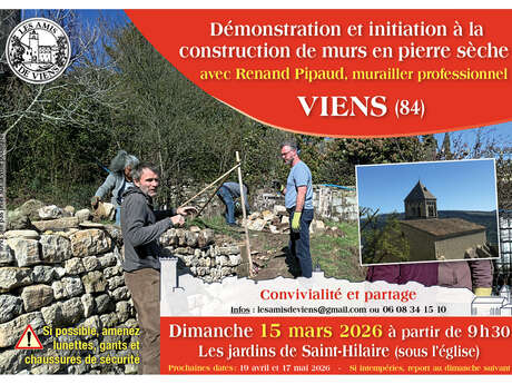 Démonstration et initiation à la construction de murs en pierre sèche avec des muraillers professionnels