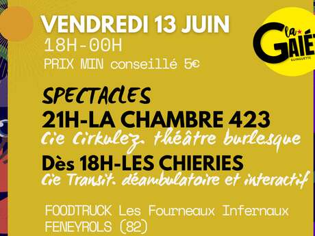 SPECTACLES à la Gaieté avec la chambre 423 [Cie Cirkulez] + TRANSIT [déambulatoire et interactif]