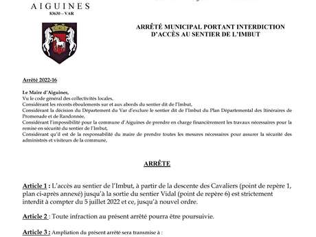 AIGUINES - Le sentier de l'Imbut - FERMETURE