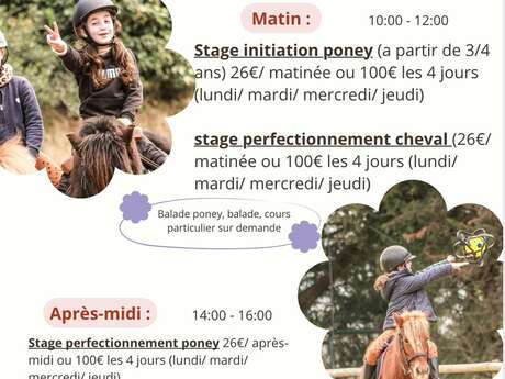 Stages de poney et cheval au mois d'avril - Centre équestre 'Le Palis'