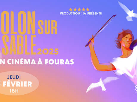 Eine Violine im Sand erobert die Leinwand