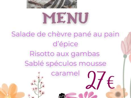 Menu du 1er mai, restaurant « Au bonheur du ventre »