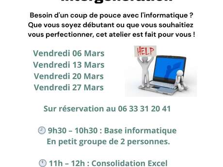Atelier  de base informatique  intergénération
