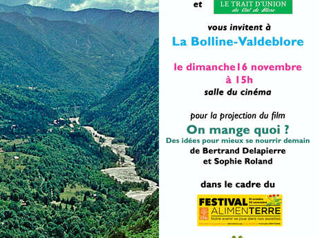 Projection "On mange quoi" salle de cinéma Valdeblore La Bolline