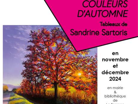 Exposition de peintures de Sandrine Sartoris à la bibliothèque municipale à La Terrasse