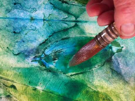 Empreintes végétales - atelier artistique