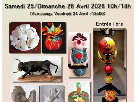 Skulpturenausstellung des Ateliers "Terre et Feu" (Erde und Feuer)