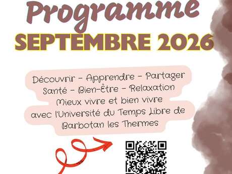 Programme 2026 des Rendez-vous et ateliers de l'UTEPSIAA à Barbotan-les-Thermes