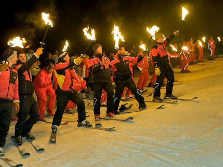 Torchlight parade and firework - Val d'Allos la Foux