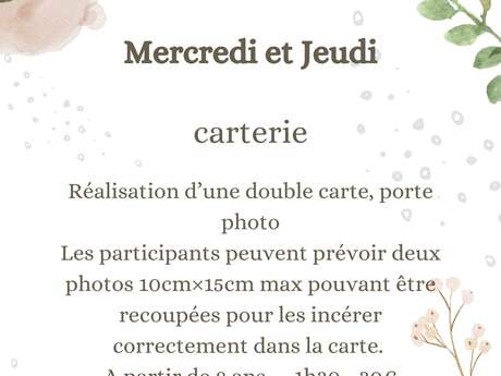 Carterie - Les ateliers de Mady