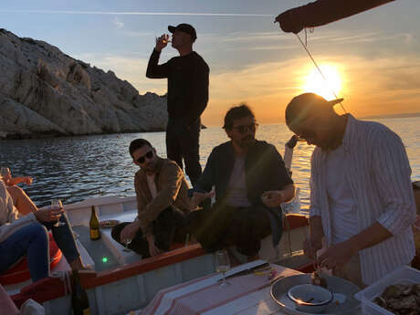 Sunset aboard a traditional barquette
