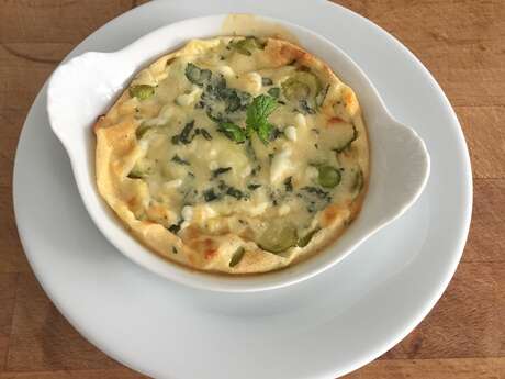 Atelier gastronomique - Clafoutis courgette jambon mozzarella