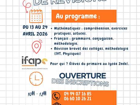 Stage de révisions scolaires  - Association IFAPE