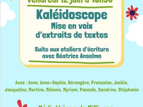 Restitution orale des ateliers d'écriture de Béatrice Anselmo à la Médiathèque de l'Ourse Bleue.