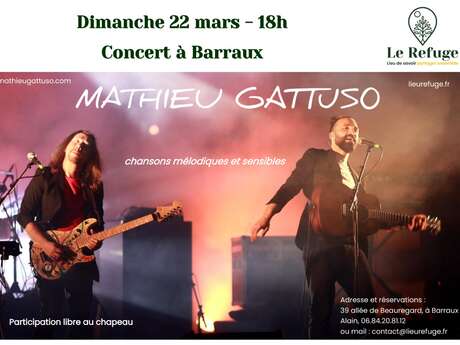Mathieu Gattuso en concert au Refuge à Barraux