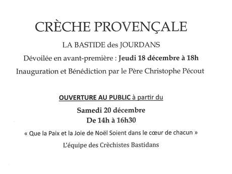 Inauguration de la Crèche Provençale à La Bastide des Jourdans