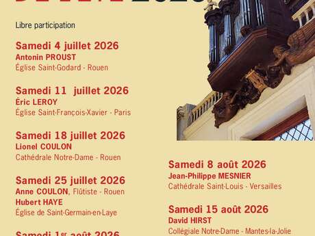 Concerts d'orgue de l'été 2026 à Saint-Germain-en-Laye