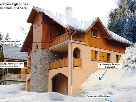 1 ou 2 Appartements de 4 à 6 lits dans chalet-100m télécabines/Oz en Oisans-Alpe d’Huez