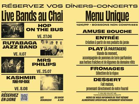 Dîners Concerts au Domaine Les Davids