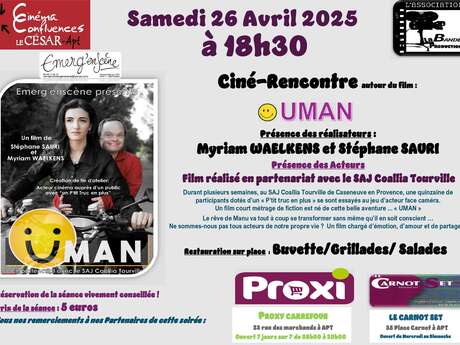 CINE/RENCONTRE - Projection du film UMAN - Présence des réalisateurs : Myriam WAELKENS et Stéphane SAURI