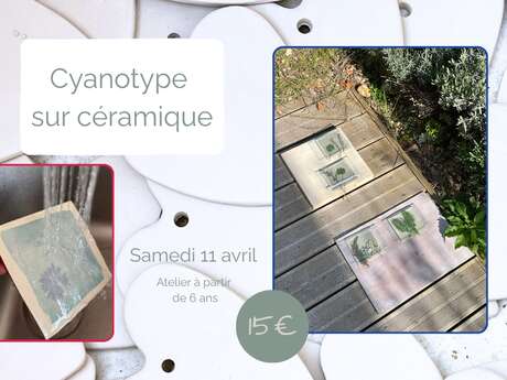 Atelier cyanotype sur Céramique et papier