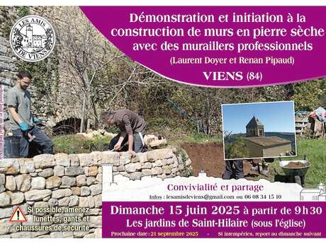 Démonstration et initiation é la construction de mures en pierre sèche