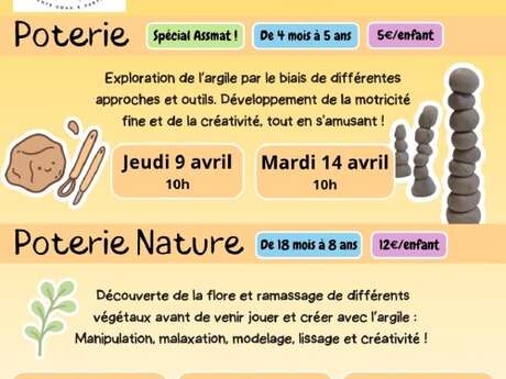 Atelier : Poterie Nature - (enfants 18 mois - 8 ans)
