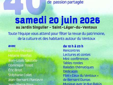 Les Carnets du Ventoux fêtent ses 40 ans !