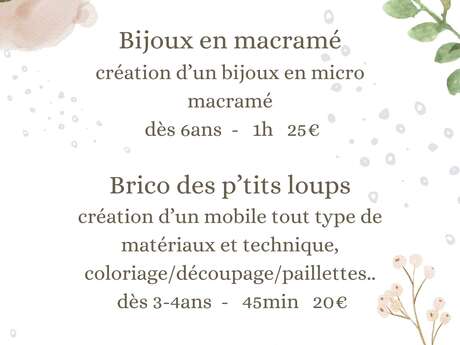 Bijoux en macramé - Les ateliers de Chloé