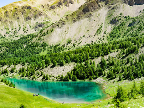Lac de Sainte-Marguerite depuis le télésiège Pousterle - Itinéraire de randonnée