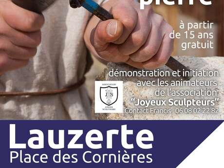 Place aux Métiers d’Art à Lauzerte – Initiation à la taille de pierre avec les Joyeux Sculpteurs