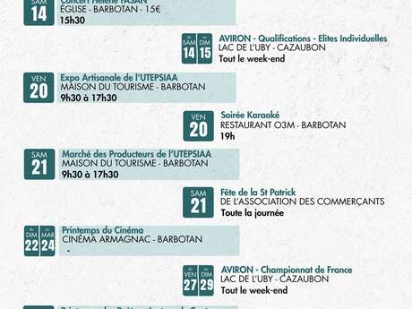 Programme Animations Cazaubon - Barbotan-les-Thermes