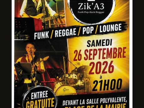 Concert : Zik'A 3 - musique pop, rock, funk