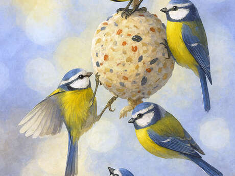 Atelier boule de graine à oiseaux pour l'arbre de Noël