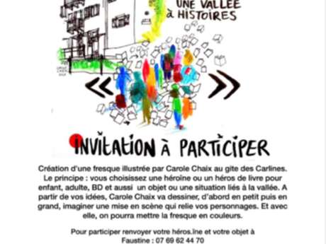 Collective and participative fresco of heroes and heroines for a story valley