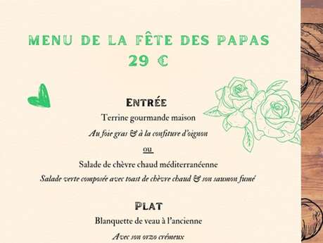 Menu de la fête des pères au Convi'Vial