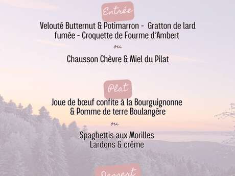 Menu "Saint-Valentin" à l'Auberge de la Jasserie