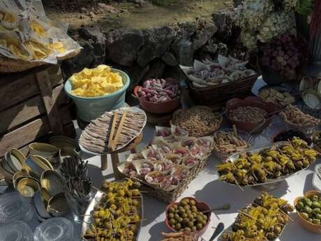 Visite des vignes et banquet dans les oliviers au Château la Valetanne