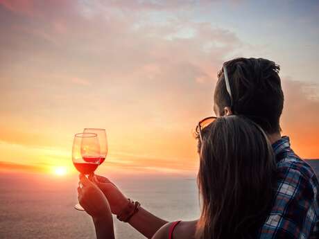 Apéritif et coucher de soleil départ Sanary