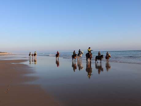 2-hour horseback ride on the beach by the Moulin Moreau stables